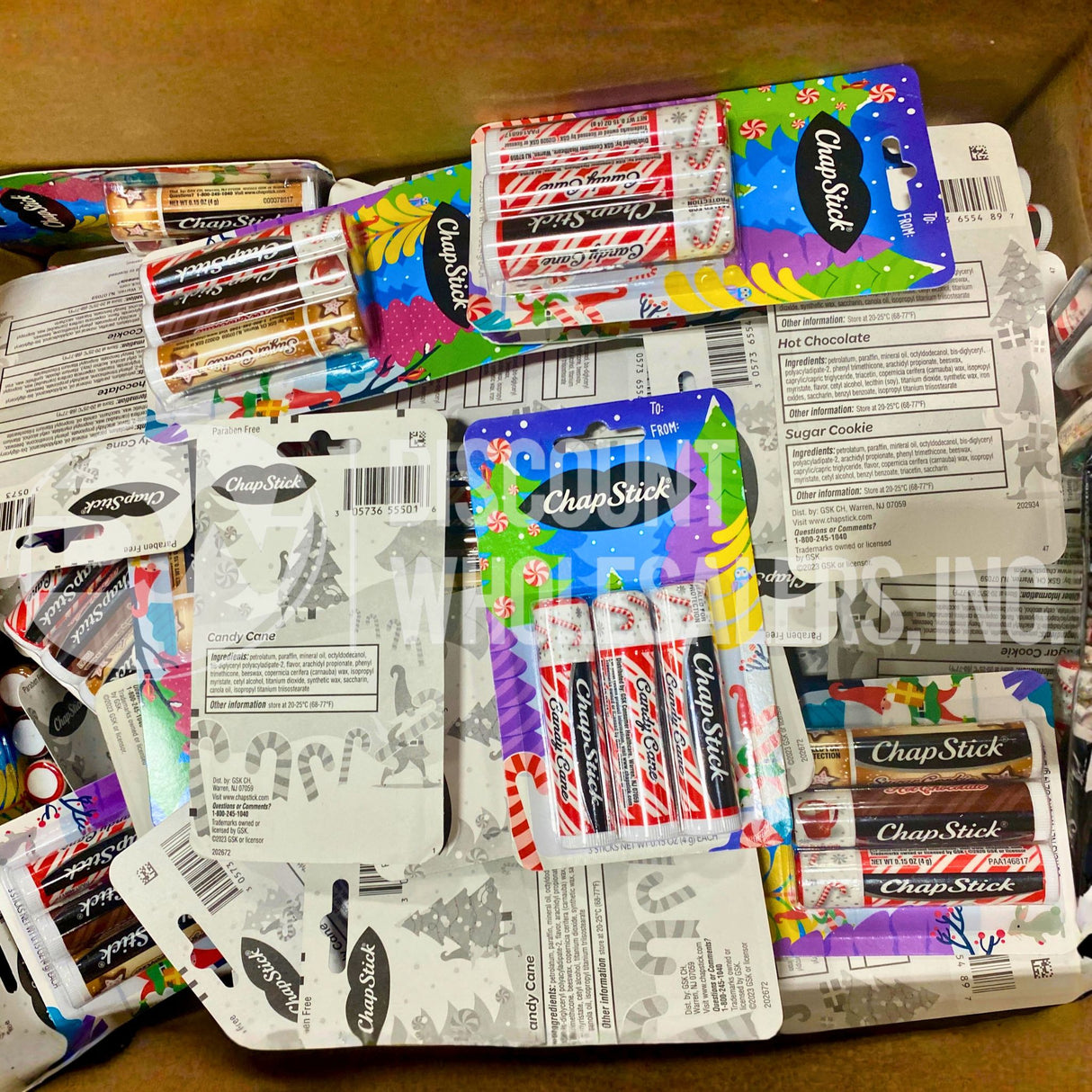 Chapstick Holiday Sugar Cookie and Candy Cane Assorted (600 Pcs Lot)