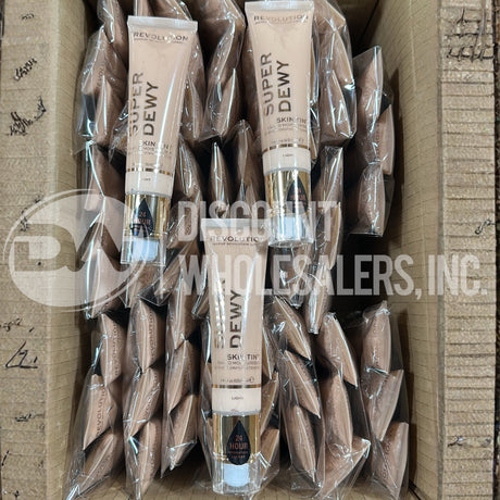 Makeup Revolution, Super Dewy Tinted Moisturiser, Light Coverage, Dewy Finish, Light, 1.85 fl. Oz. (216 Pcs Lot)