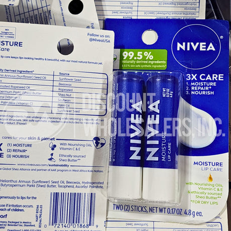 Nivea All-Day Nourishing Moisture Lip Care Duo 0.17 OZ (140 Pcs Lot)
