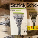 Schick Hydro Sensitive 5 blades 5 skin guards Pro-Vitamin B5 + Aloe 1 Razor + 2 Cartridges (300 Pcs Lot)