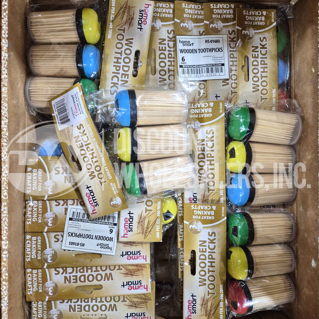 Home Smart HS-01603, Wooden Toothpicks, 200 Per Jar, 600 Total (65 Pcs Lot)