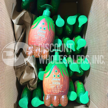 Raw Sugar Kids Shampoo + Conditioner Coconut + Aloe Vera 12 Oz (50 Pcs Lot)
