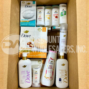 Dove Assorted Shampoo, Conditioner, Bar Soap, Deodorant And More Different Sizes (60 Pcs Lot)