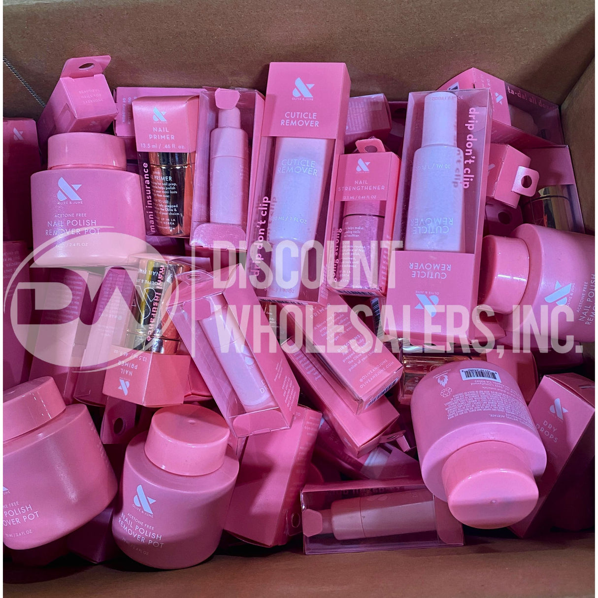 Olive & June Assorted Nail Primer, Dry Drops, Cuticle Remover, Strengthener, and More (100 Pcs Lot)