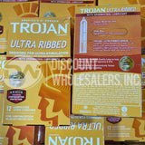 Trojan Ultra Ribbed Spermicidal Lubricated Latex Condoms (108 Pcs Lot)