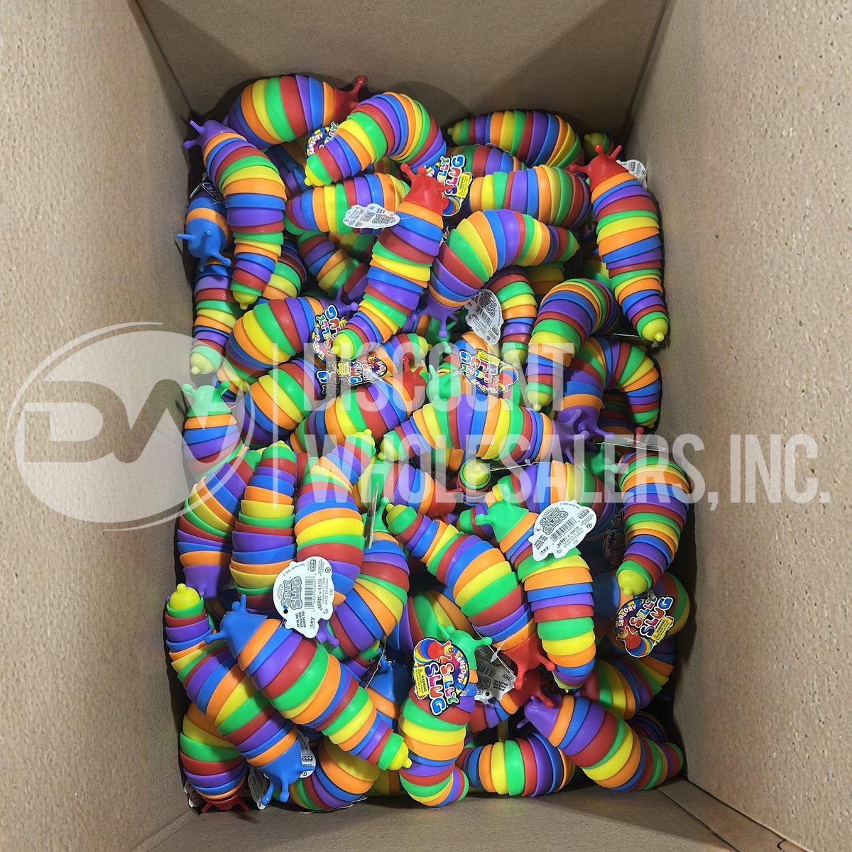 Sensory Silly Slug 7 In Tactile Stretch Toy Fidget Multi Color Stress Relief (140 Pcs Lot)