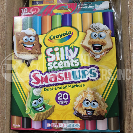 Crayola Silly Scents SmashUps Dual-Ended Markers 10 Count Fun School Craft (144 Pcs Lot)