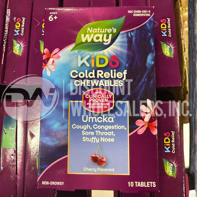 Nature's Way Kids Cold Relief Chewables Umcka 10 Tablets (48 Pcs Lot)
