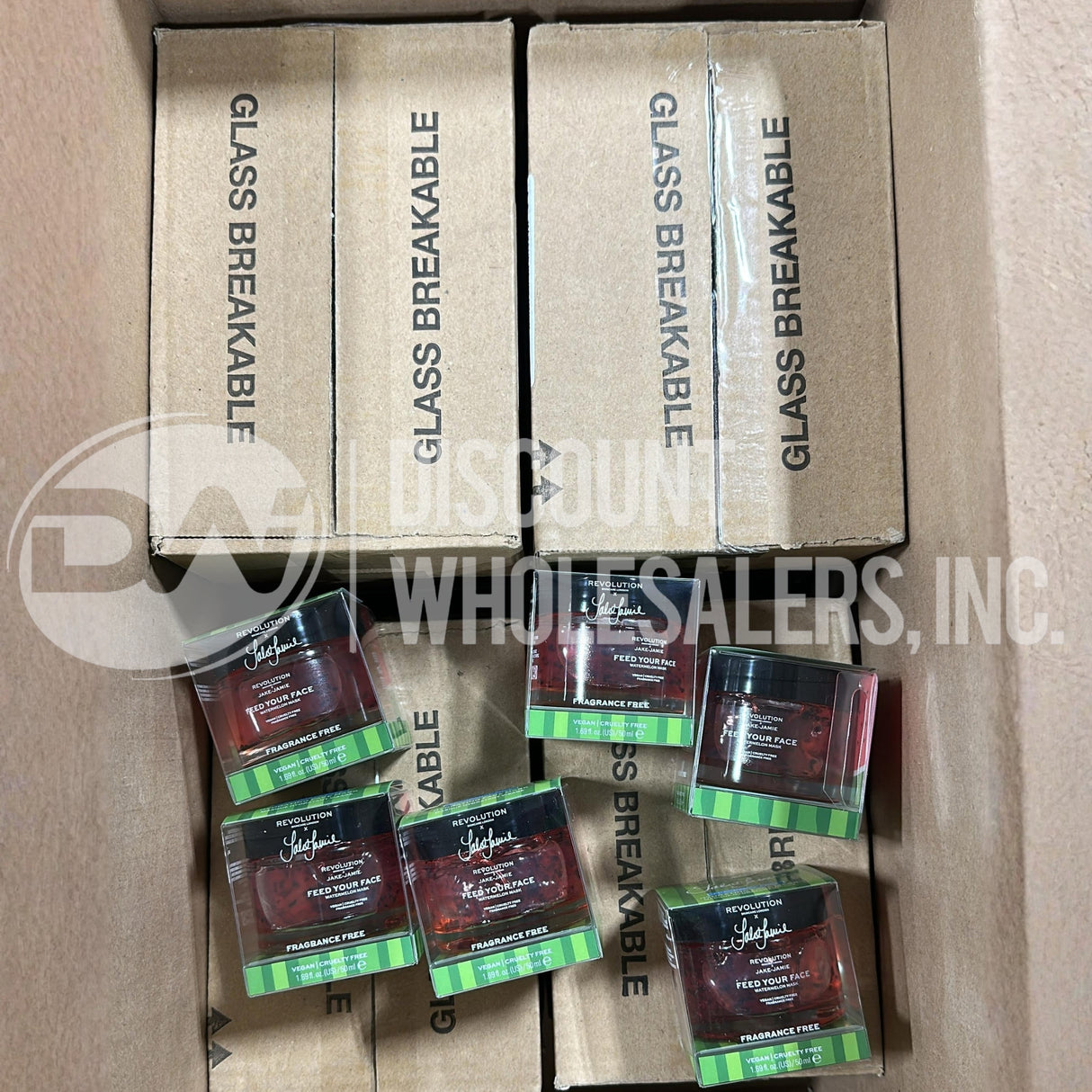 Revolution Hydrating Face Mask Feed Your Face Jake Jamie Watermelon 1.69 Oz (66 Pcs Lot)