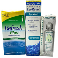 Thumbnail for Refresh Plus, Bausch + Lomb and BioTrue Eye Relief Drops For Contacts