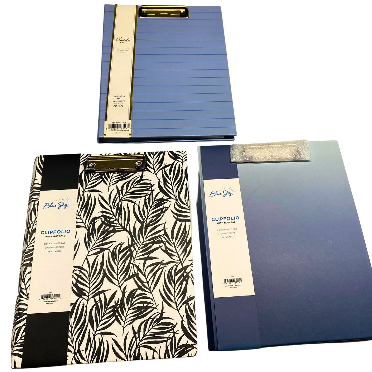 Blue Sky Clipfolio With Notepad 8.5 x 11" Lined Pad Storage Pocket Refillable