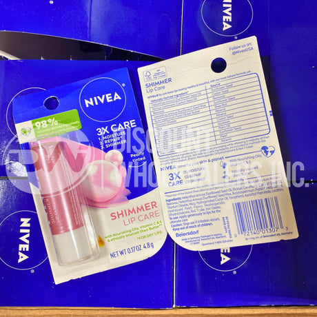 Nivea 3x Care Shimmer Lip Care (48 Pcs Lot)