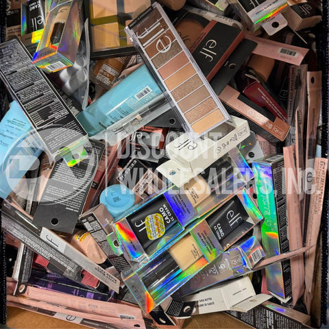Elf Assorted Makeup Eyeshadow, Lipstick, Primer, Exfoliator and More Different Sizes and Shades (600 Pcs Lot)