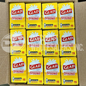 Glad Tall Kitchen Bags, Quick-Tie, 15 Bags (360 Pcs Lot)