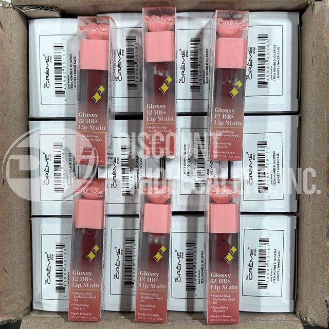 The Creme 's Ultra-Moisturizing, 12HR+ Long-Lasting Glossy Lip Stain Love Punch (144 Pcs Lot)