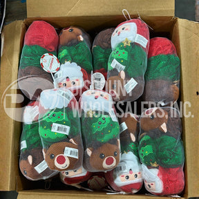 Christmas Holiday 3 Pack Shower Loofahs, Santa, Rudolph & Tree (150 Pcs Lot)
