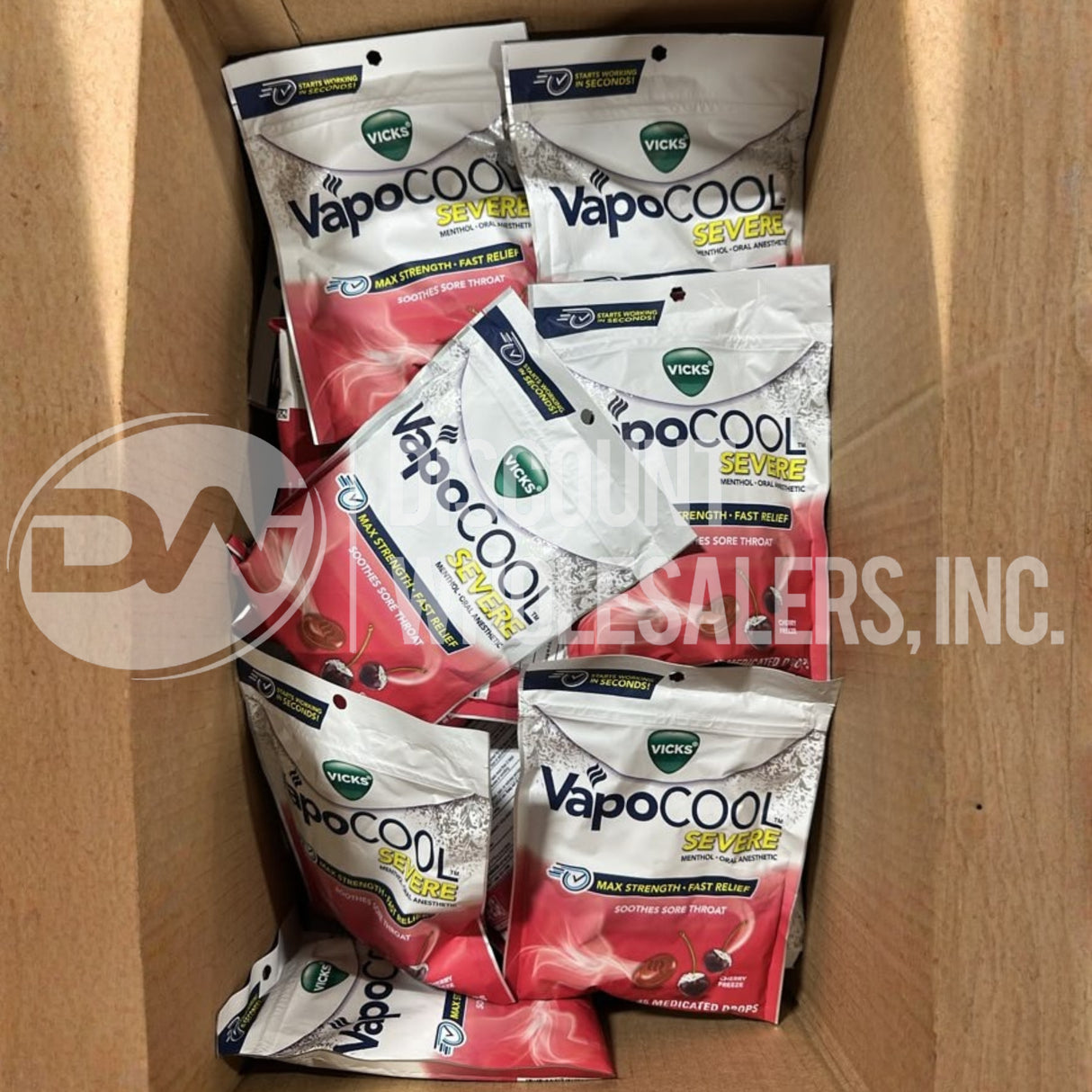 Vicks Vapocool Severe Cherry Freeze Sore Throat Drops 45 Count Menthol Relief (65 Pcs Lot)