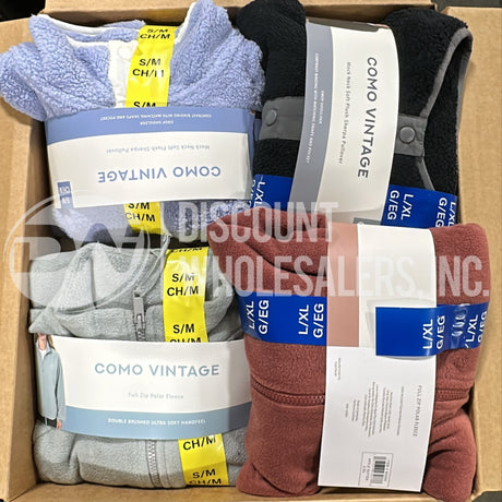 Como Vintage Unisex Mock Neck Soft Plush Sherpa Pullover Mix Different Sizes And Colors (50 Pcs Lot)