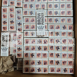 Revolution, Brow Stamp & Stencil Kit, Brow Shaping Tool, Dark Brown (140 Pcs Lot)