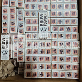 Revolution, Brow Stamp & Stencil Kit, Brow Shaping Tool, Dark Brown (140 Pcs Lot)