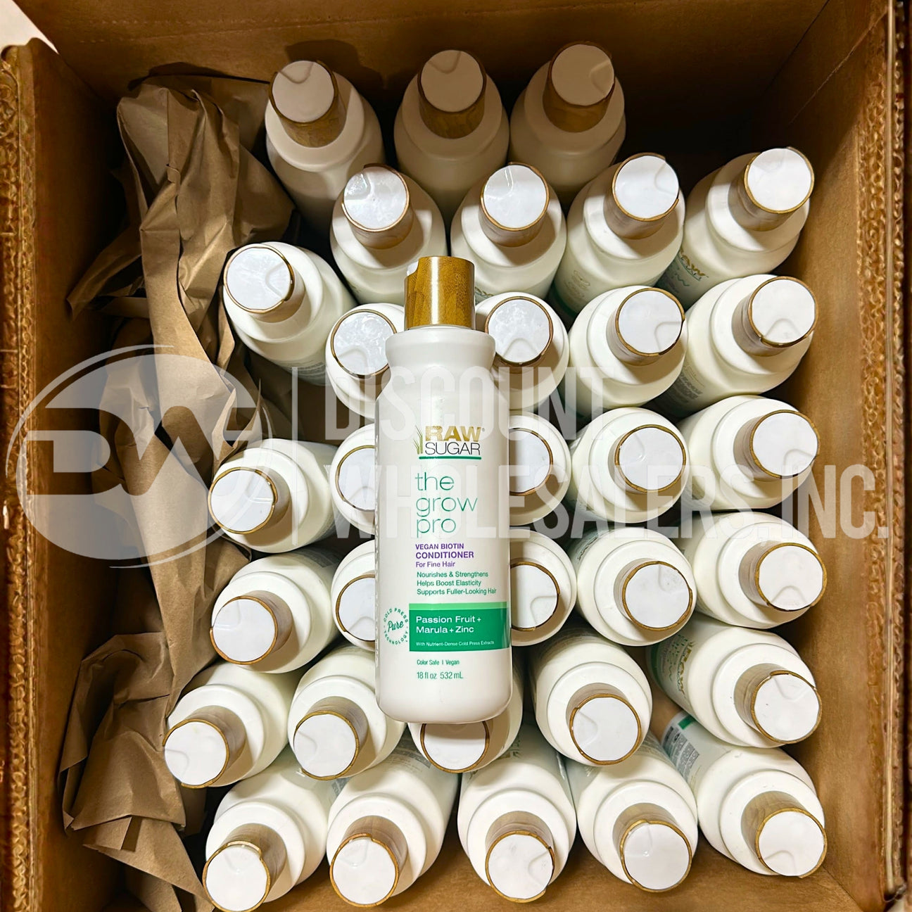 Raw Sugar Grow Pro Vegan Biotin Conditioner 18 Oz (99 Pcs Lot)