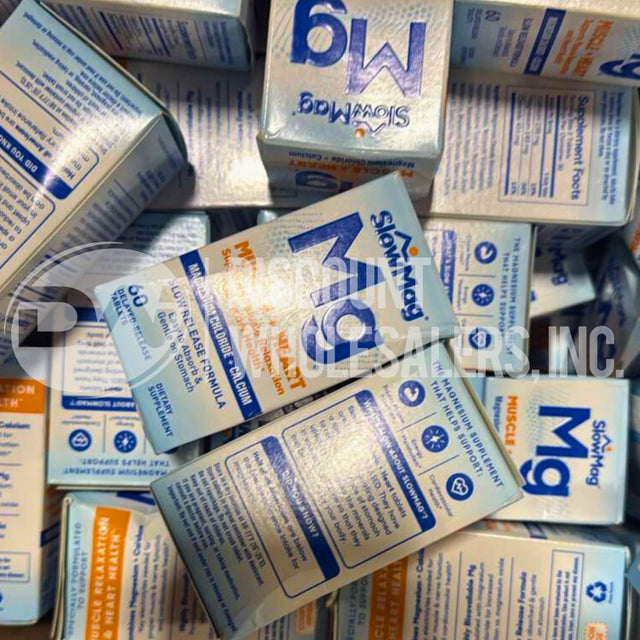 SlowMag Mg Muscle+Heart slow Release Formula 60 Tablets (50 Pcs Lot)