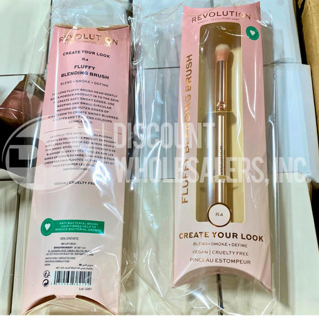 Revolution Fluffy Blending Create Your Look Brush Blend, Smoke, Define Vegan R4 (72 Pcs Lot)