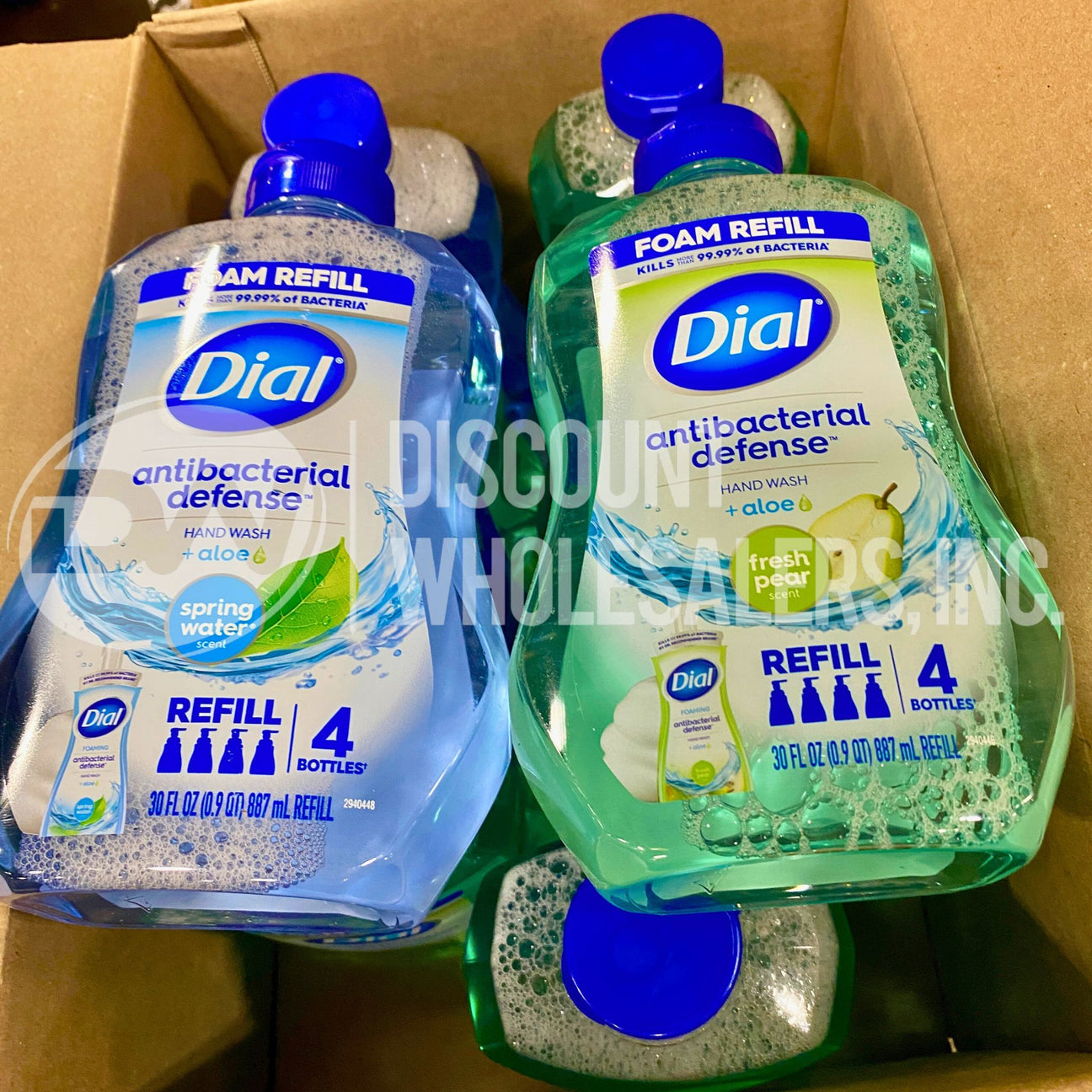 Dial Foam Refill Assorted Antibacterial Defense Aloe and Fresh Pear 30 Fl. Oz. (40 Pcs Lot)