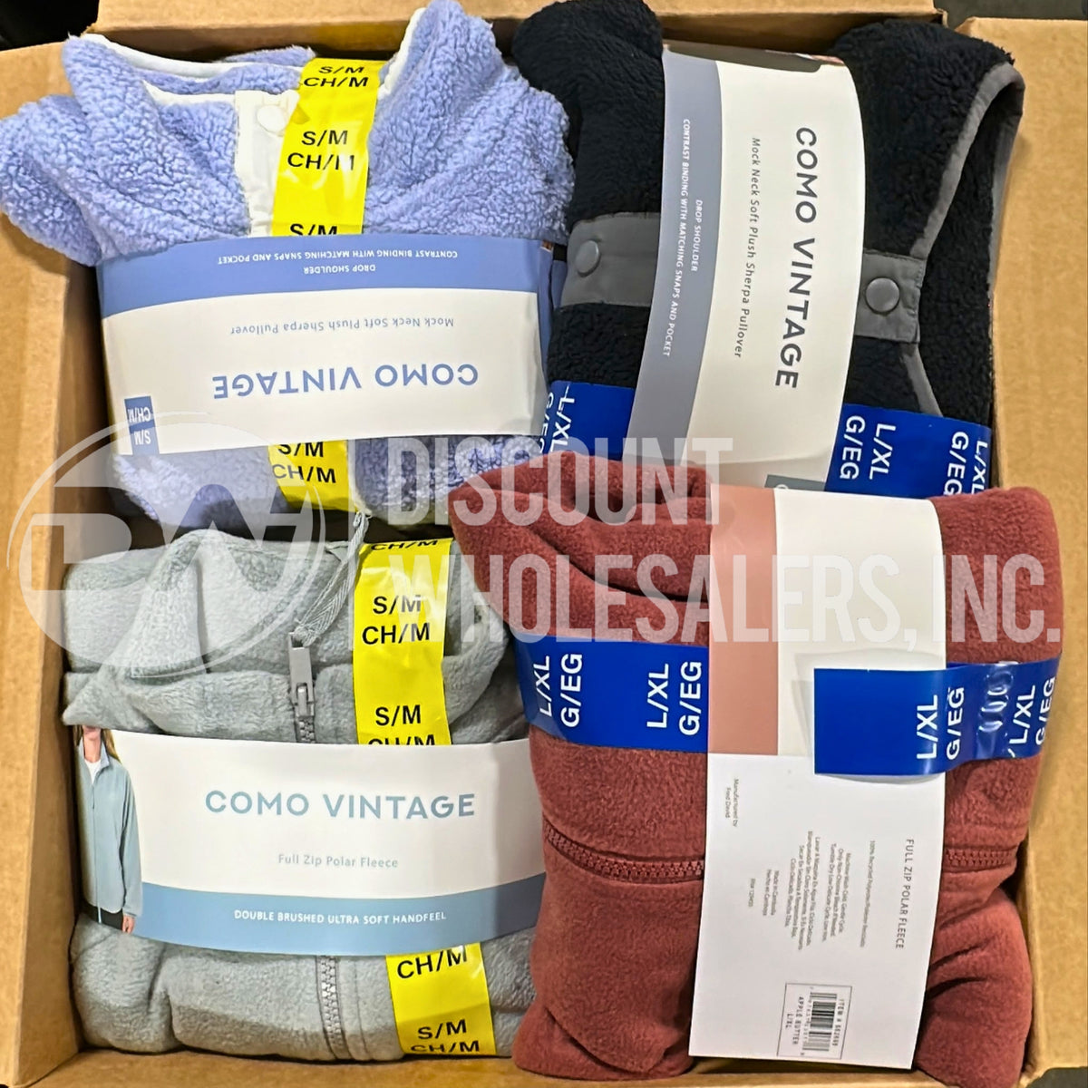 Como Vintage Unisex Mock Neck Soft Plush Sherpa Pullover Mix Diferentes Tamaños Y Colores (Lote De 75 Pcs)