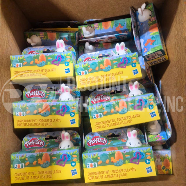 Play-Doh Springtime Pals Easter Basket Toy Bunny Rabbit Egg Set Orange & Teal (60 Pcs Lot)