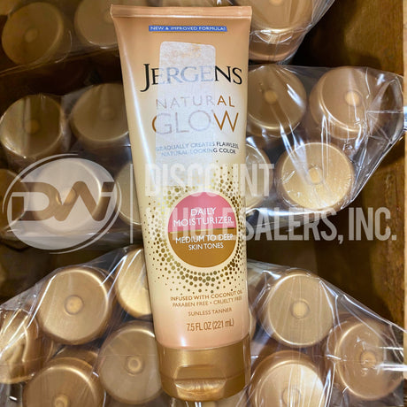 Jergens Natural Glow Sunless Tanner Medium/Deep 7.5 Oz Coconut Oil (80 Pcs Lot)