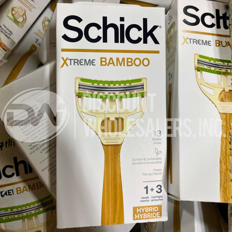 Schick Xtreme Bamboo 1 Handle and 3 Cartridges (60 Pcs Lot)