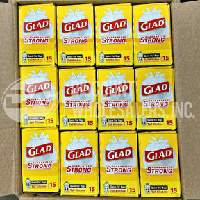 Glad Tall Kitchen Bags, Quick-Tie, 15 Bags (200 Pcs Lot)