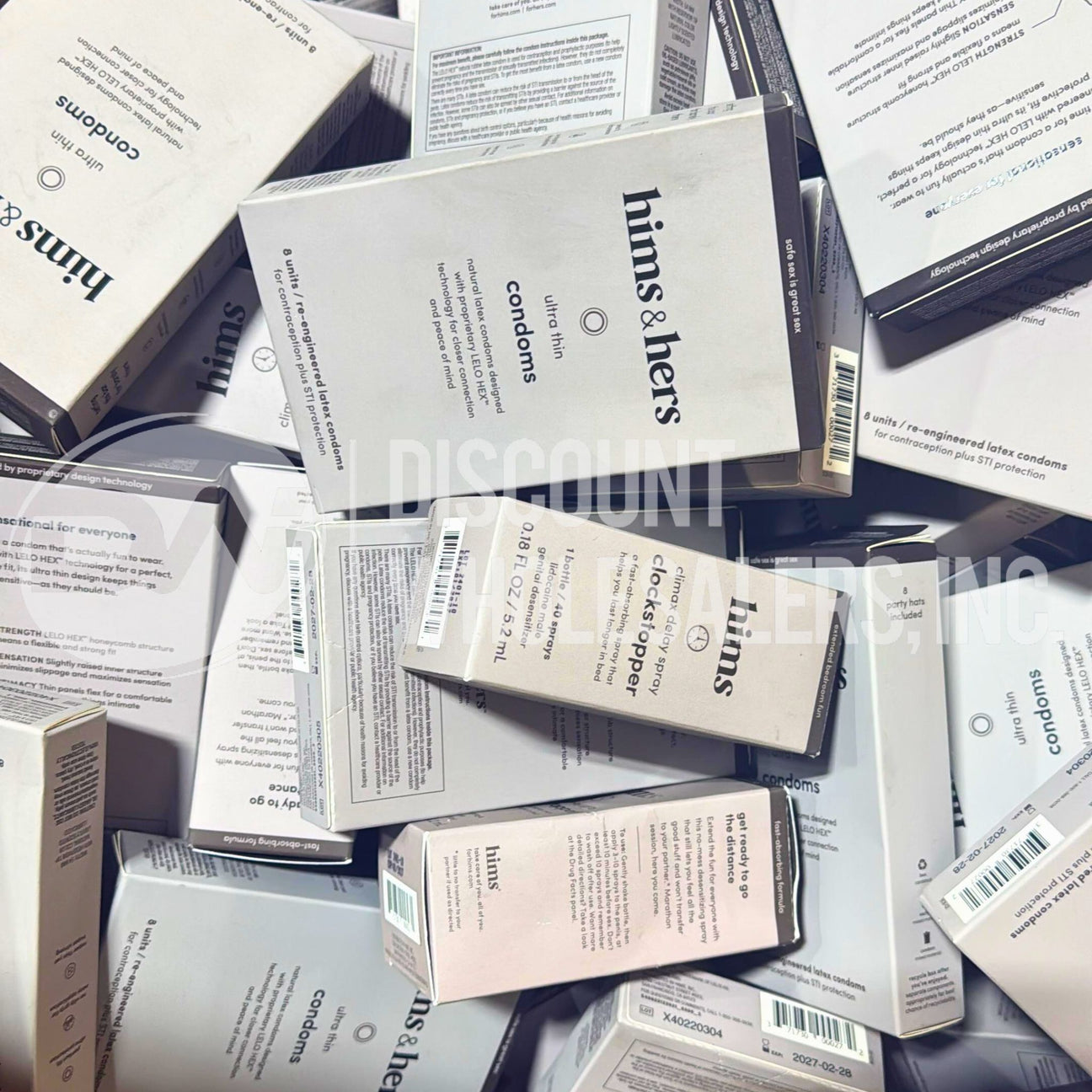 Hims & Hers Assorted Condoms and Spray Clockstopper (98 Pcs Lot)