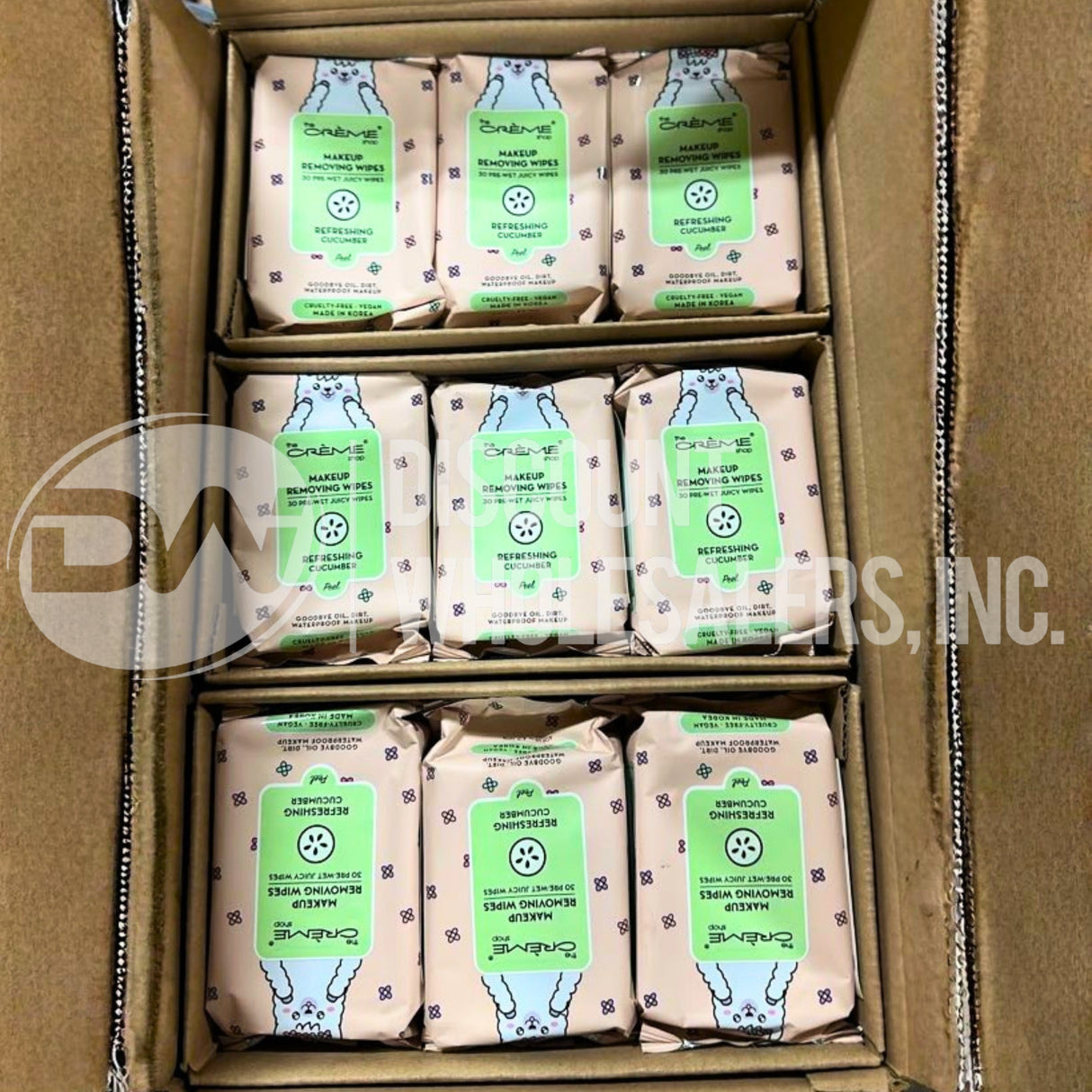 The Crème Shop Makeup Removing Wipes Refreshing Cucumber 4.06FL 30 Wipes (72 Pcs Lot)