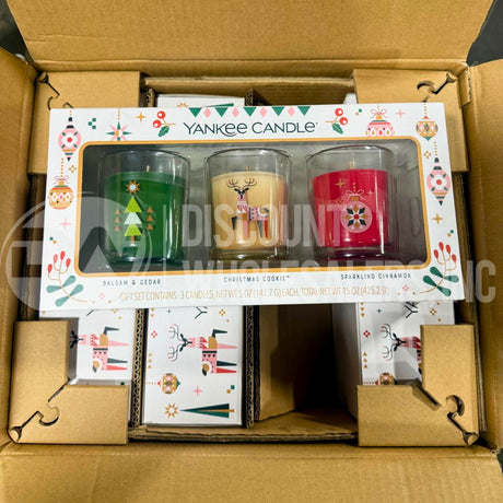 Yankee Candle Holiday Candle Set Balsam Cedar Christmas Cookie Cinnamon 15 Oz (48 Pcs Lot)