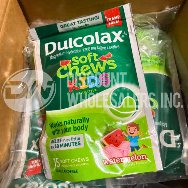 Dulcolax Soft Chews Kids Laxative 15 Soft Chews Watermelon (48 Pcs Lot)