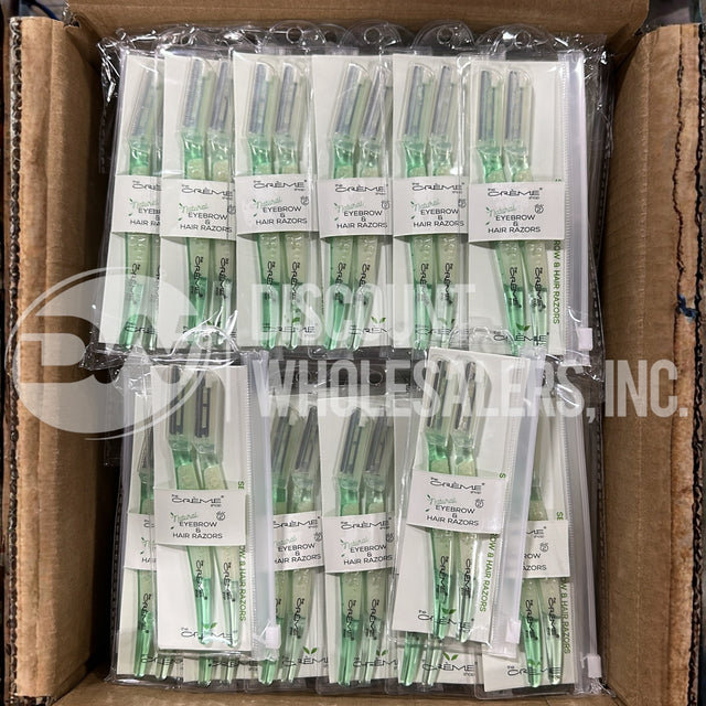 The Crème Shop Natural Eyebrow & Hair Razors Set of 2 (288 Pcs Lot)