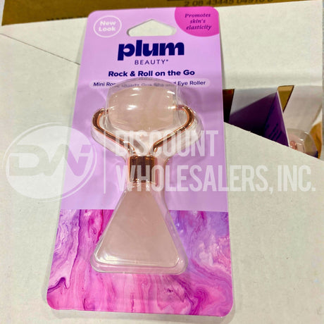 Plum Beauty Rock & Roll on The Go Mini Rose Quartz Gua Sha and Eye Roller (90 Pcs Lot)