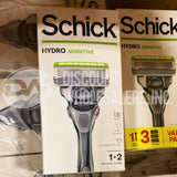 Schick Hydro Sensitive 5 Blades 5 Skin Guards Pro-Vitamin B5 + Aloe 1 Razor + 2 Cartridges (800 Pcs Per Pallet)