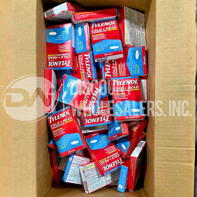 Tylenol Cold + Head Congestion Severe Medicine 24 Caplets (110 Pcs Lot)