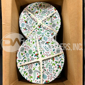 Christmas Holiday Winter 10.5 Melamine Dinner Plates w/Holly & Pine 4 Pack (156 Pcs Lot)