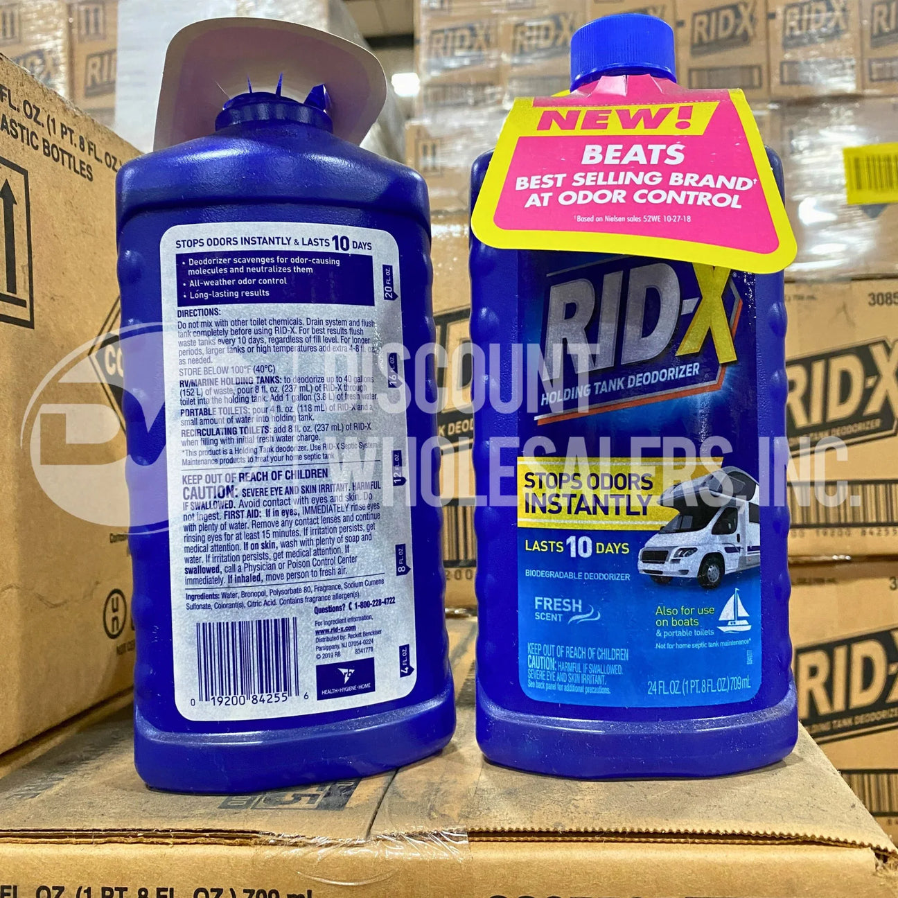 Rid-X Holding Tank Deodorizer Liquid, Fresh Scent, 24 Ounce (18 Pcs Lot)