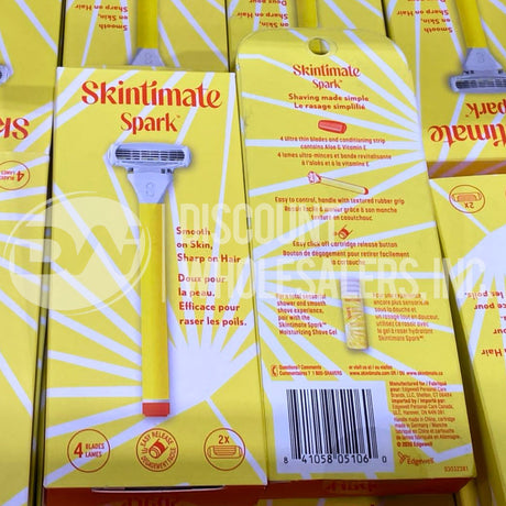 Skintimate Spark Smooth on Skin,Sharp On Hair- 4 Blades 2x Cartridges- (300 Pcs Lot)