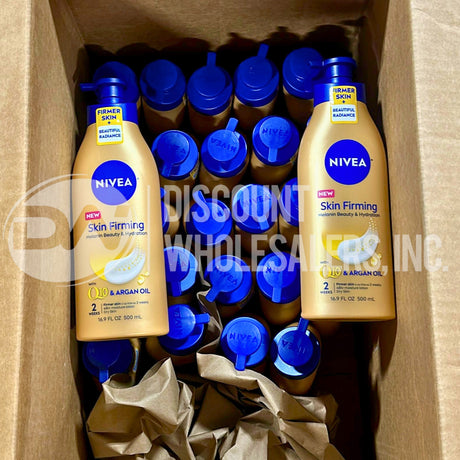 Nivea Skin Firming Melanin Beauty & Hydration Body Lotion w/ Q10 & Argan Oil 16.9FL (76 Pcs Lot)