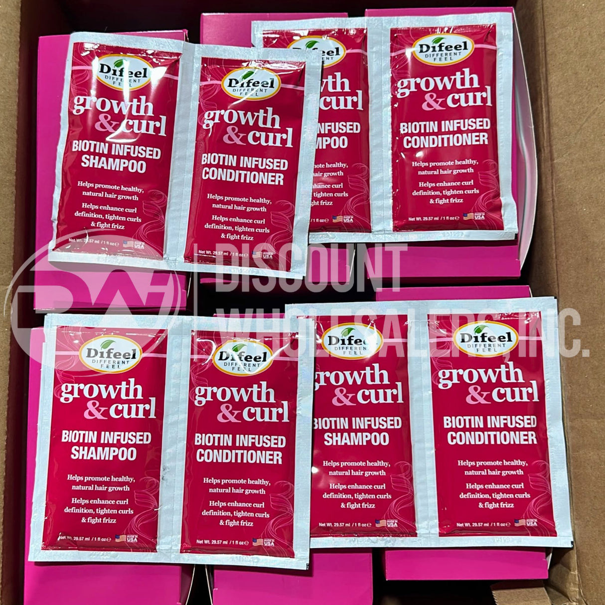 Diffel Growth & Curl Shampoo & Conditioner Duo Travel (72 Pcs Lot)