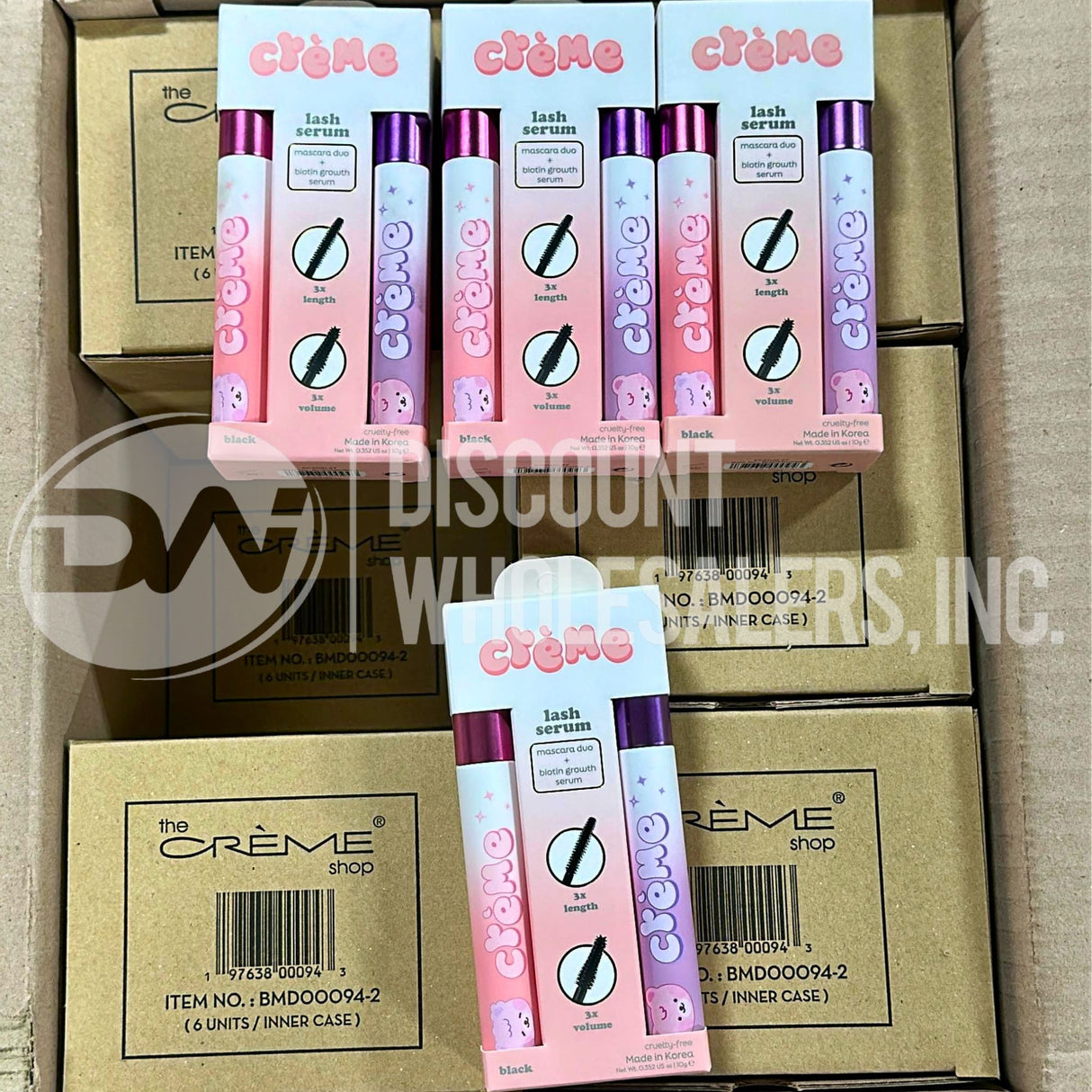 The Crème Shop Lash Serum Duo Black Mascara & Biotin Growth Serum (180 Pcs Lot)