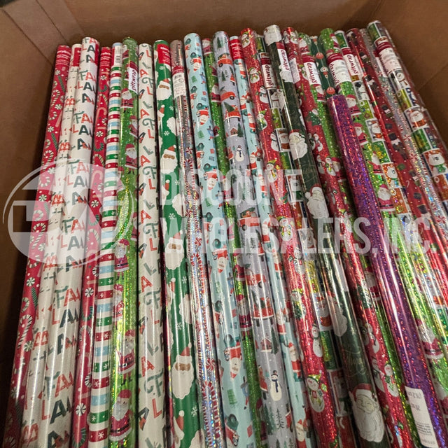 Assorted Christmas Gift Wrapping Paper Rolls Pallet – 700+ Pieces Per Pallet