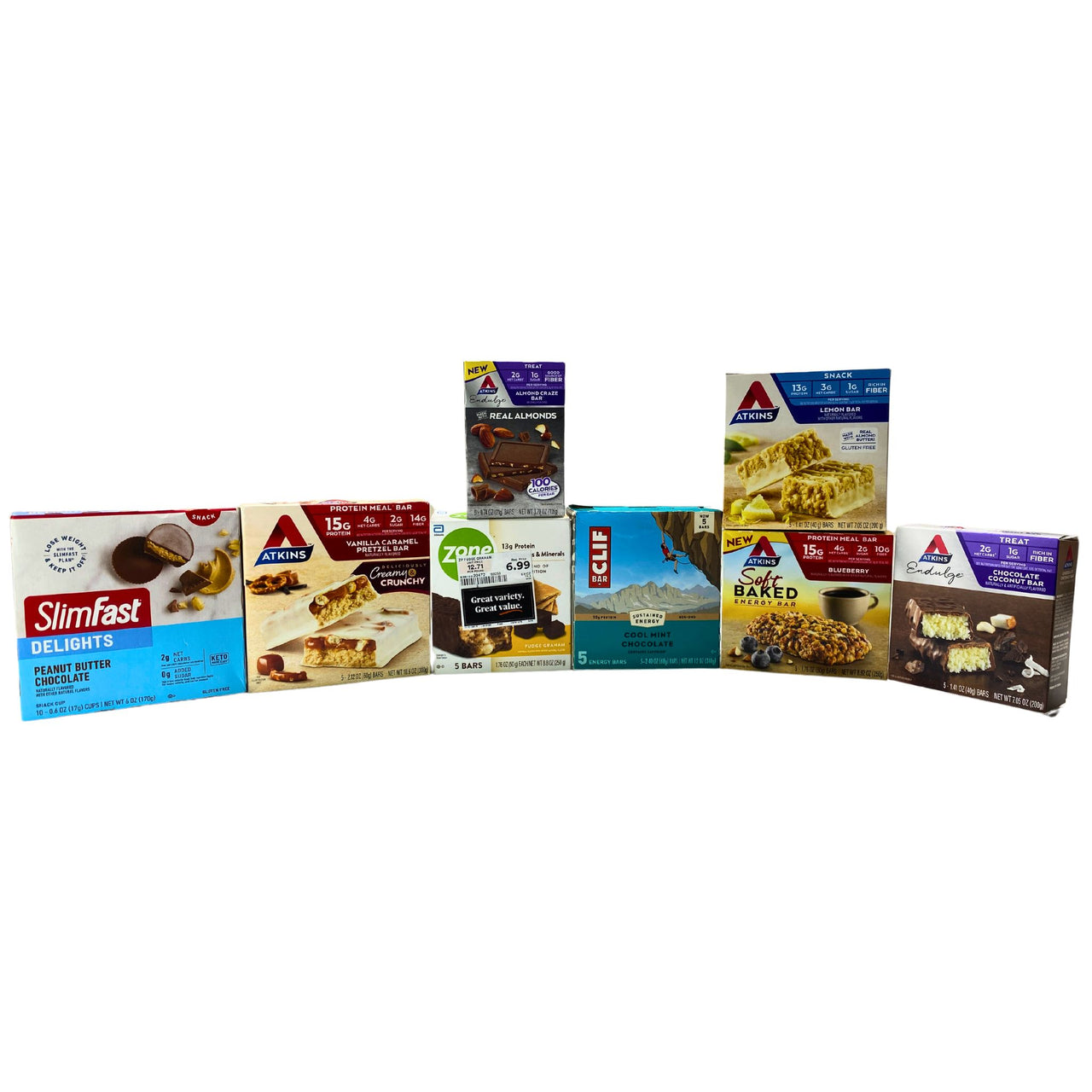 SlimeFast, Atkins, Zone and Clif Different Protein Bars, Sizes And Flavors 