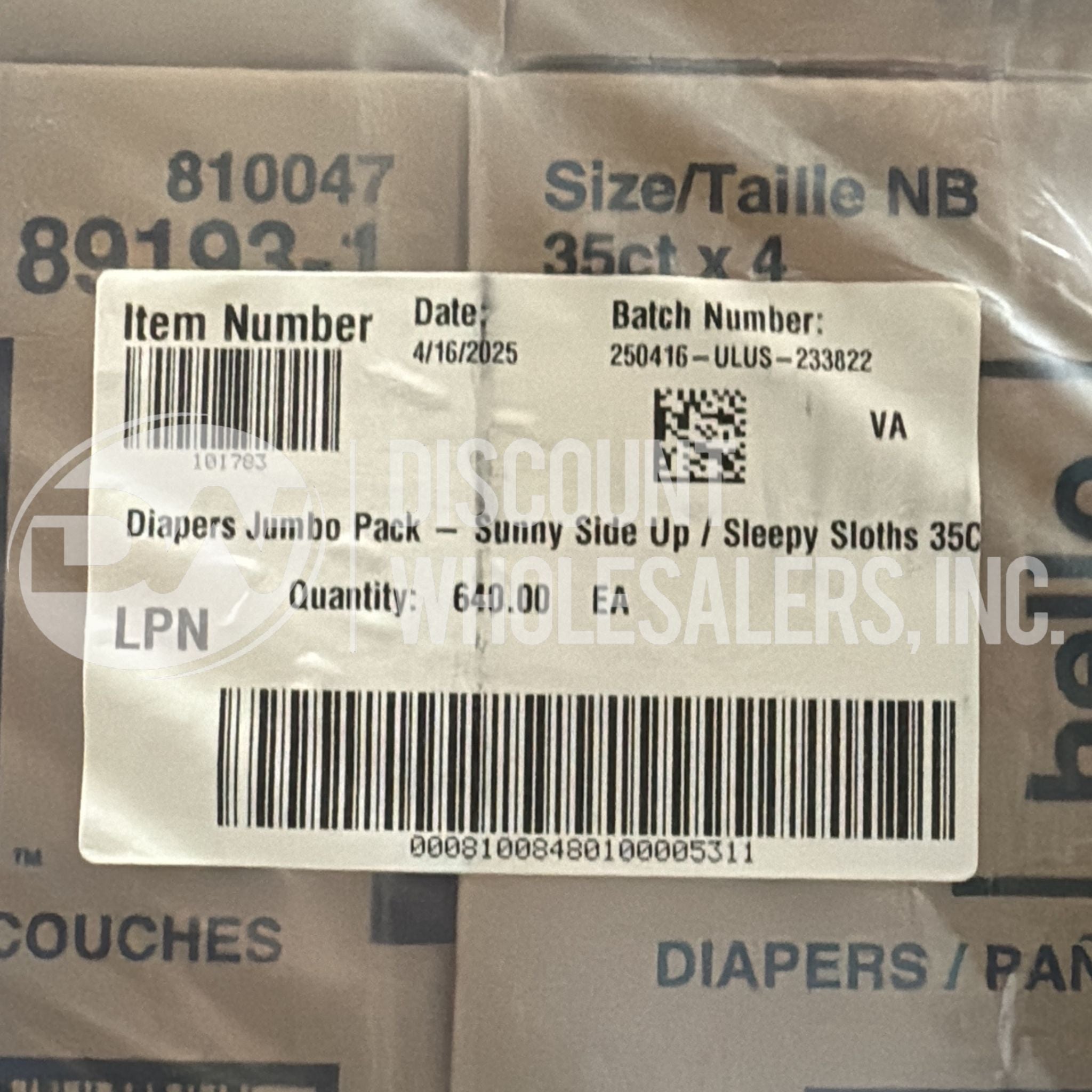 Brand New Diaper Case Pack Load (26 Pallets Per Truck)